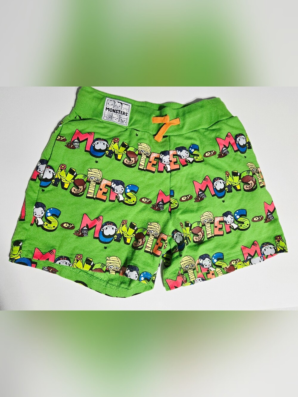 Universal Studios Bitty Monsters Youth Medium Green Halloween Shorts